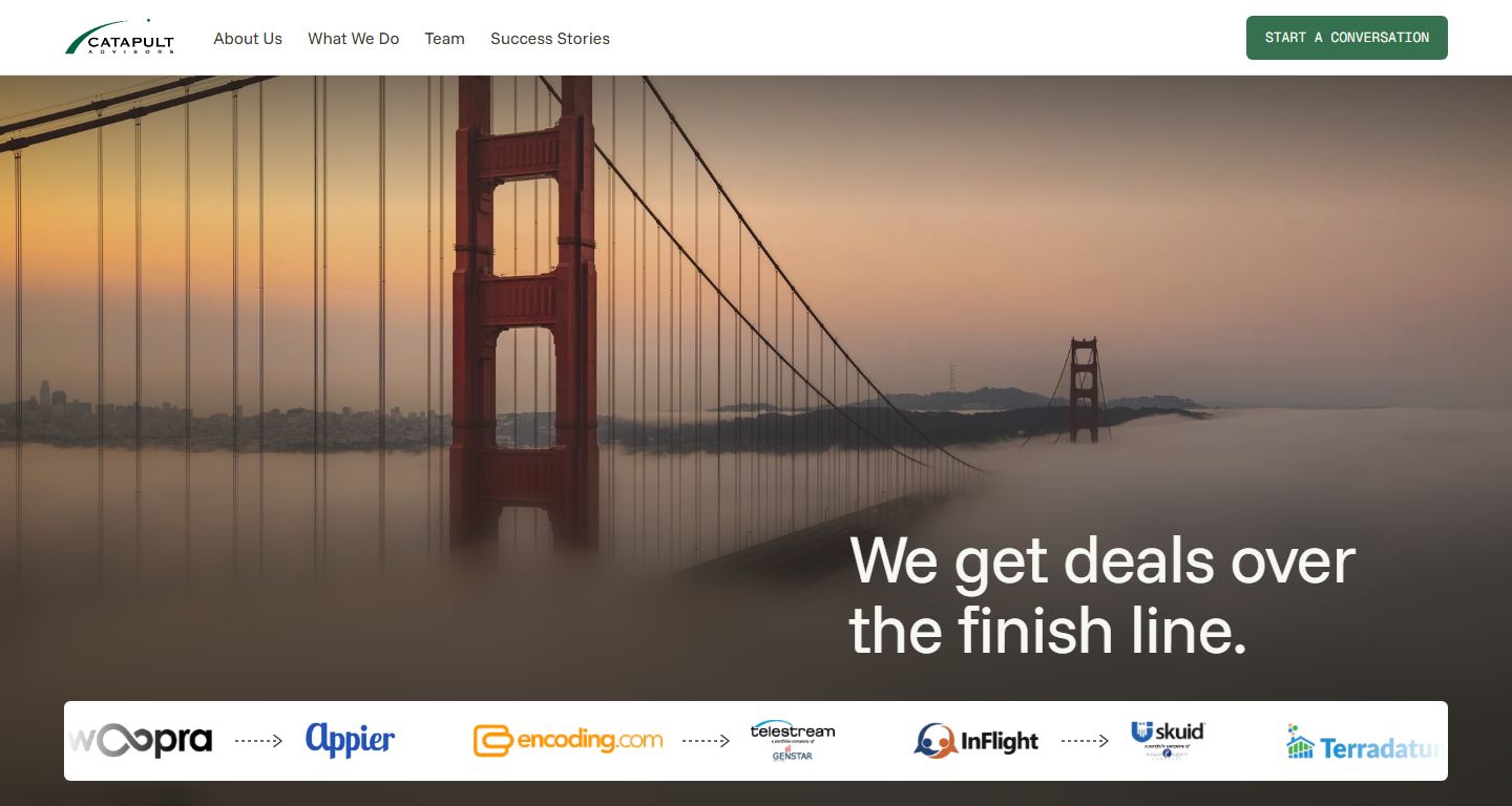 Catapult Advisors homepage after