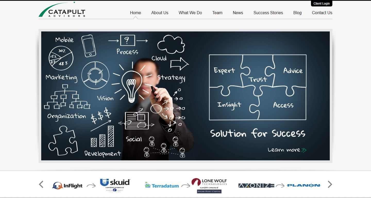 Catapult Advisors homepage before