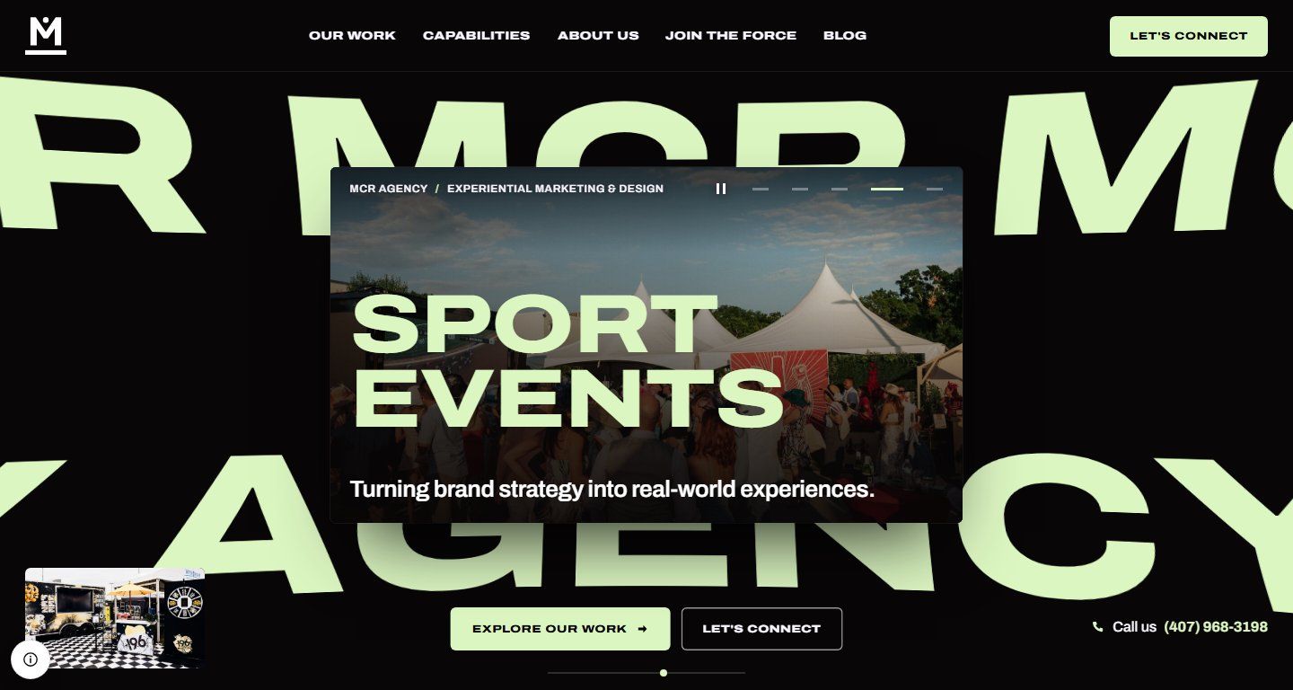 MCR Agency homepage, the redesign