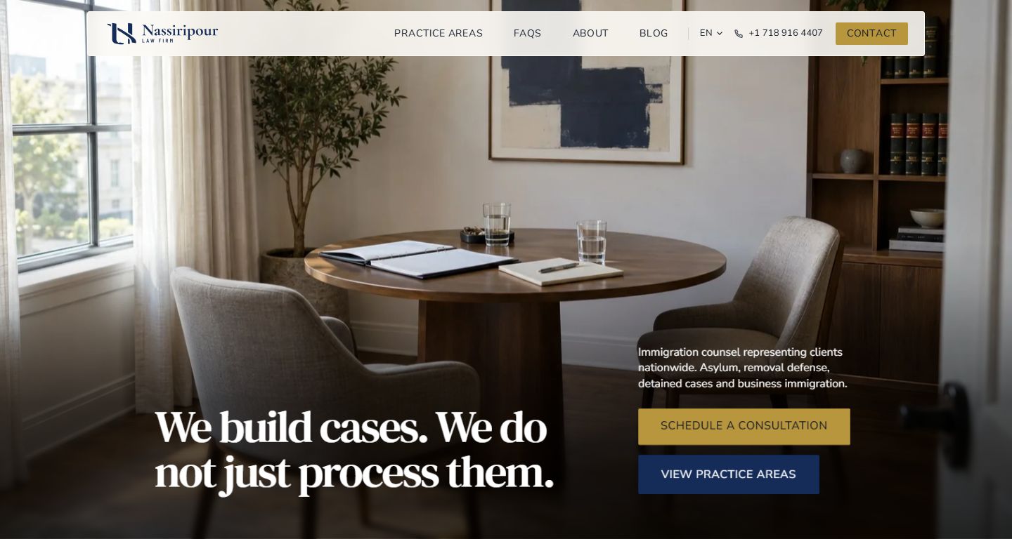 Nassiripour Law Firm homepage after