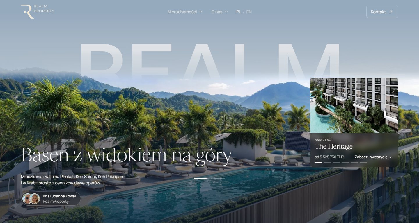 RealmProperty homepage after